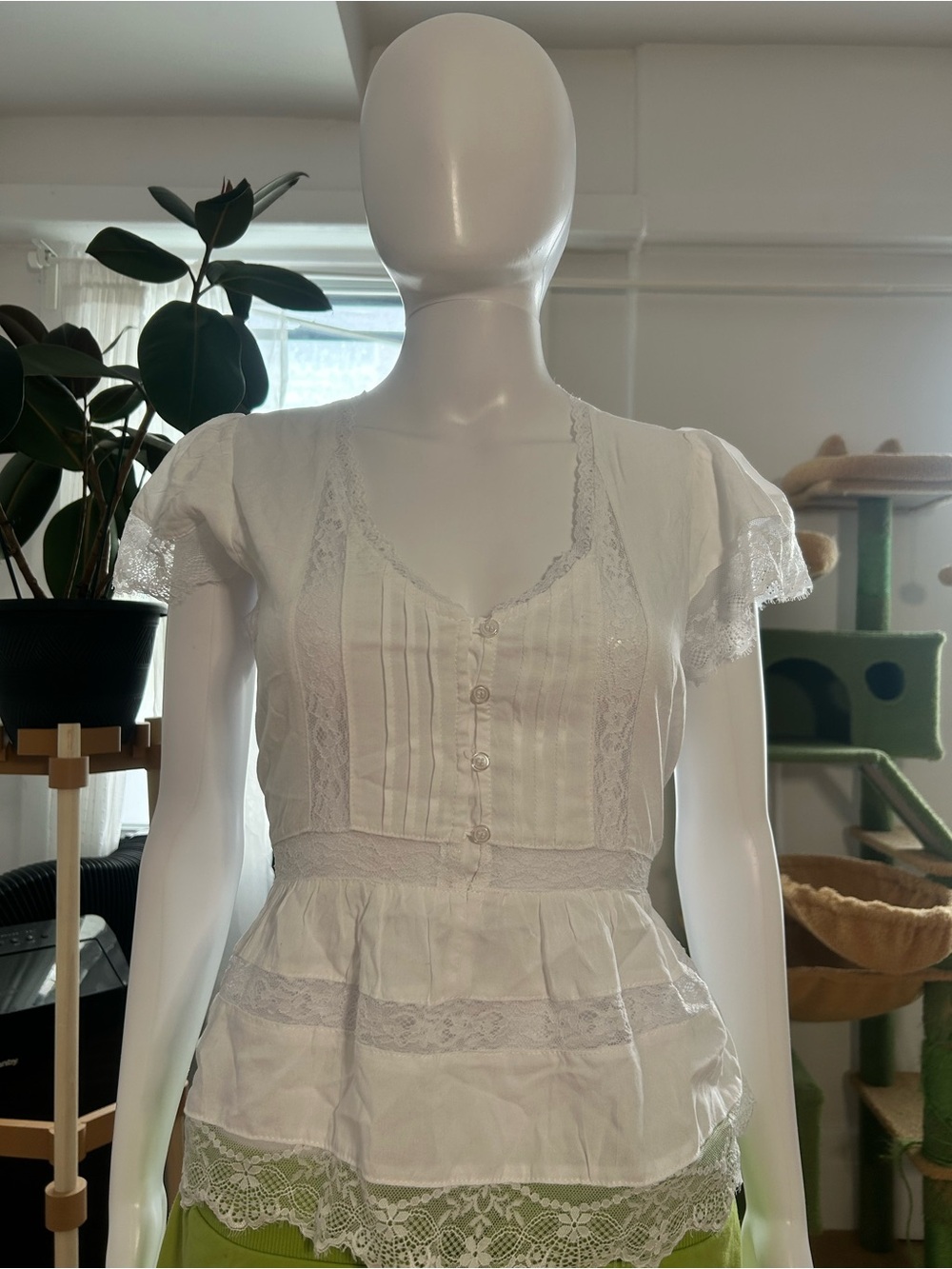Lace-Trim Chemise Top